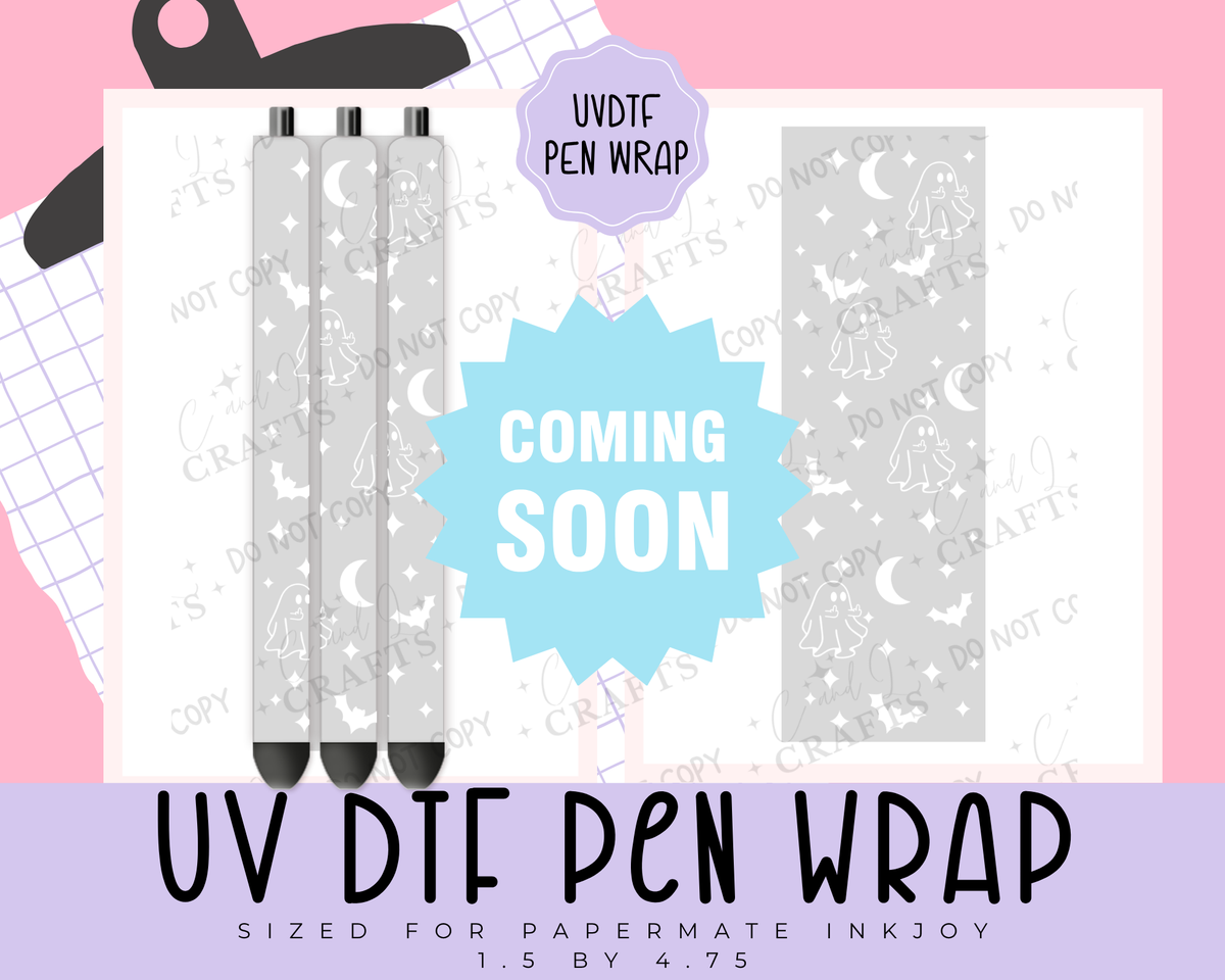COMING SOON-Middle Finger Ghosty-WHITE- UVDTF WRAP for Pens