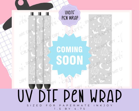 COMING SOON-Middle Finger Ghosty-WHITE- UVDTF WRAP for Pens