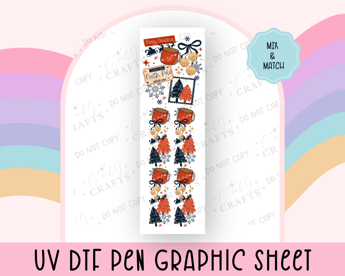 North Pole UVDTF Graphic Sheet for Pens