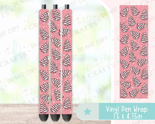 Pink Christmas Cake Vinyl Wrap for Pens -0009