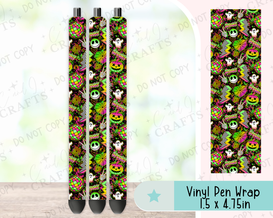 Neon Spooky Vinyl Wrap for Pens -0033