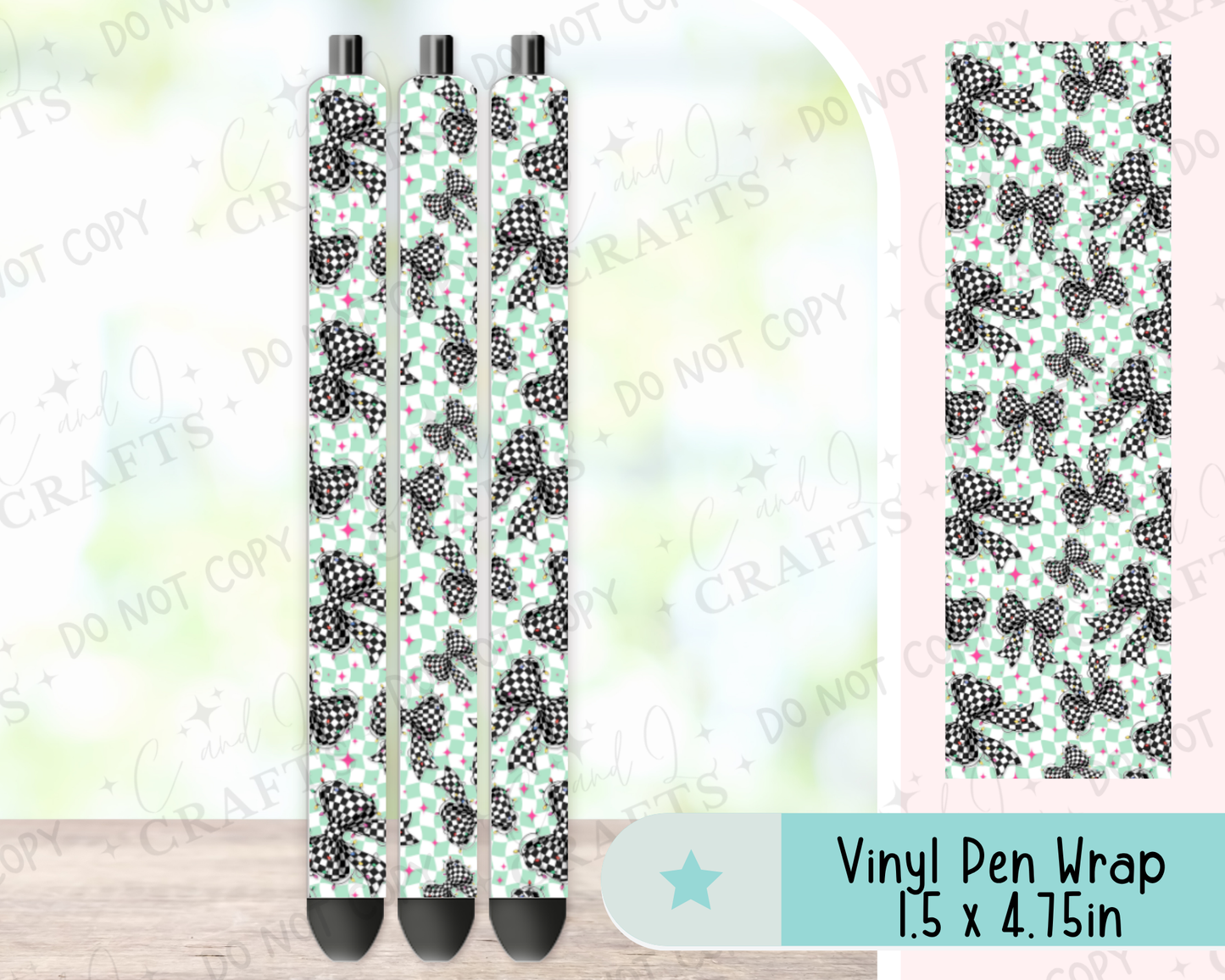 Christmas Light Bow Vinyl Wrap for Pens -0034