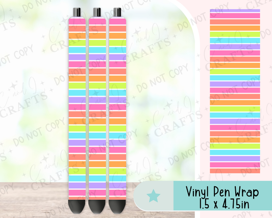 White and Bright Stripe Vinyl Wrap for Pens -0036