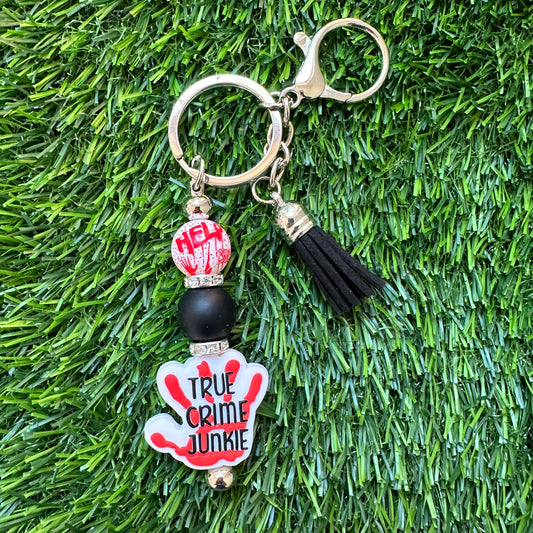 True Crime Silicone Bead Keychain