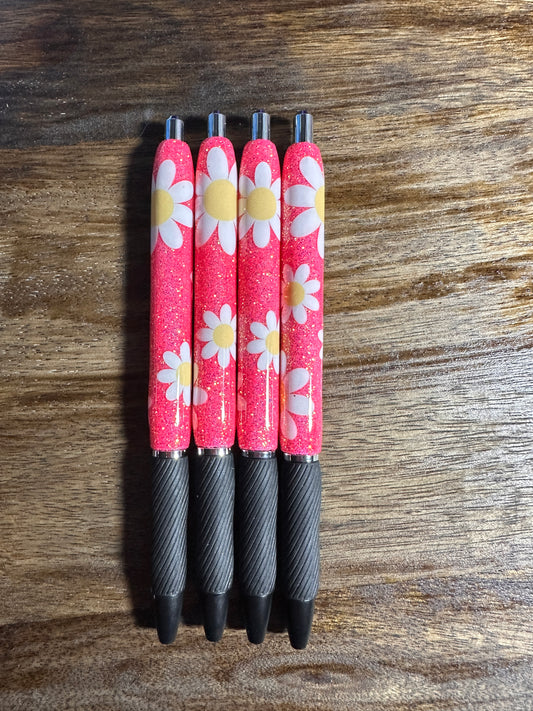 Sunset Daisy Glitter Pen