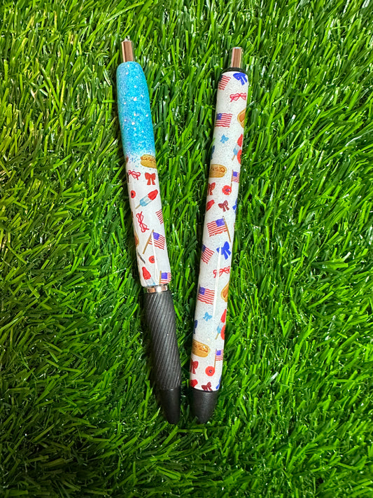 Hotdogs and Bomb Pops Glitter Pen Wrap