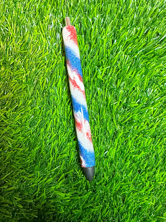 Patriotic Milky Way Swirl Glitter Pen