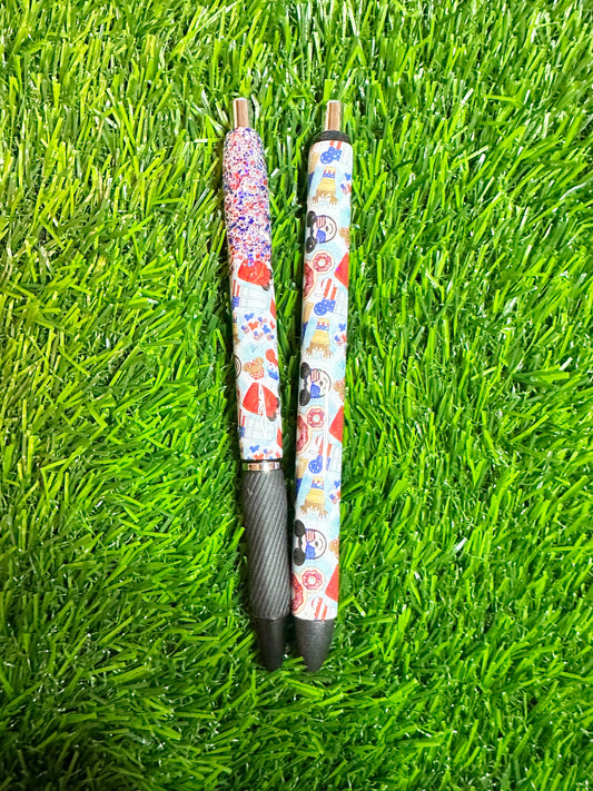 Red White & Blue Snacks Glitter Pen Wrap