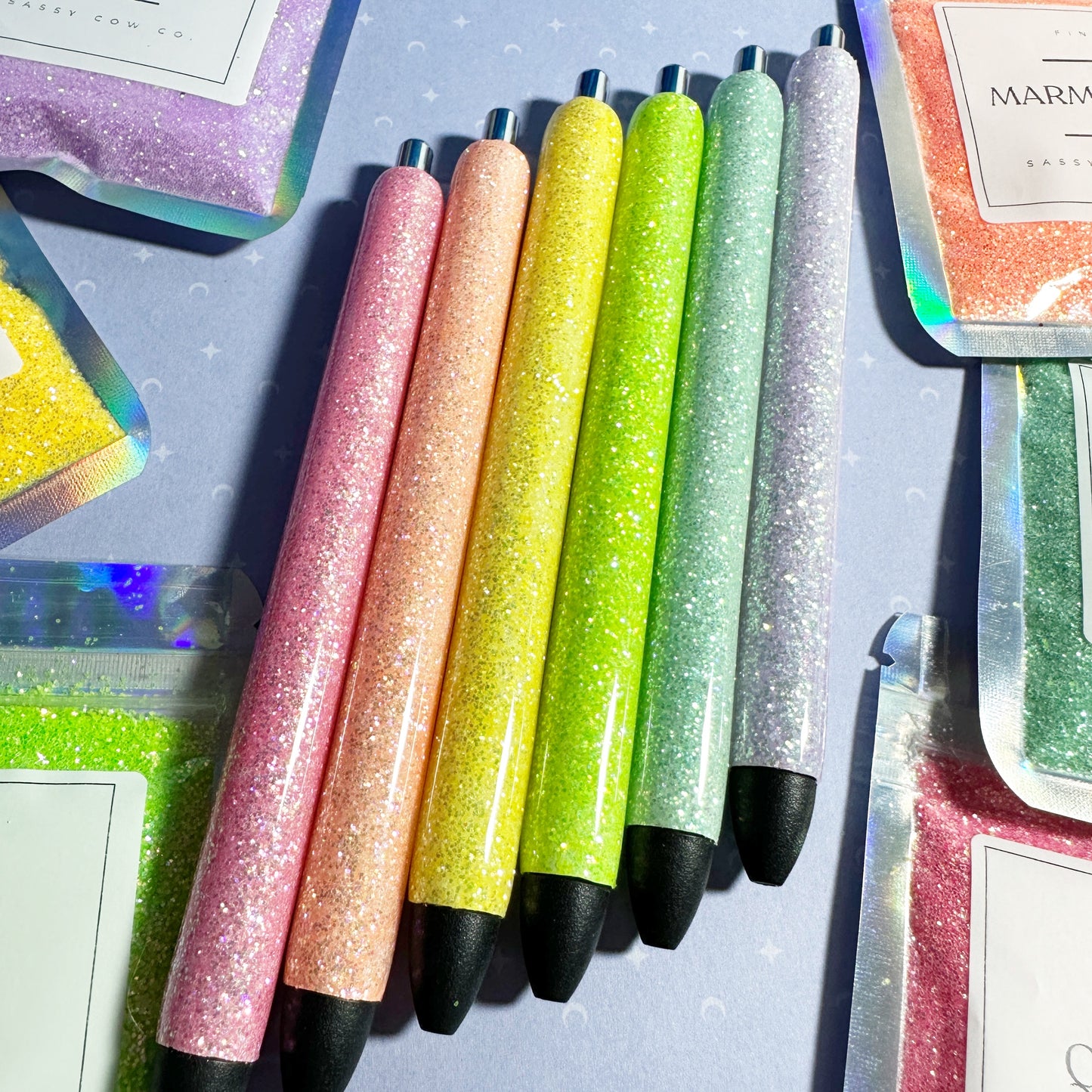 Rainbow Sherbert Glitter Pens