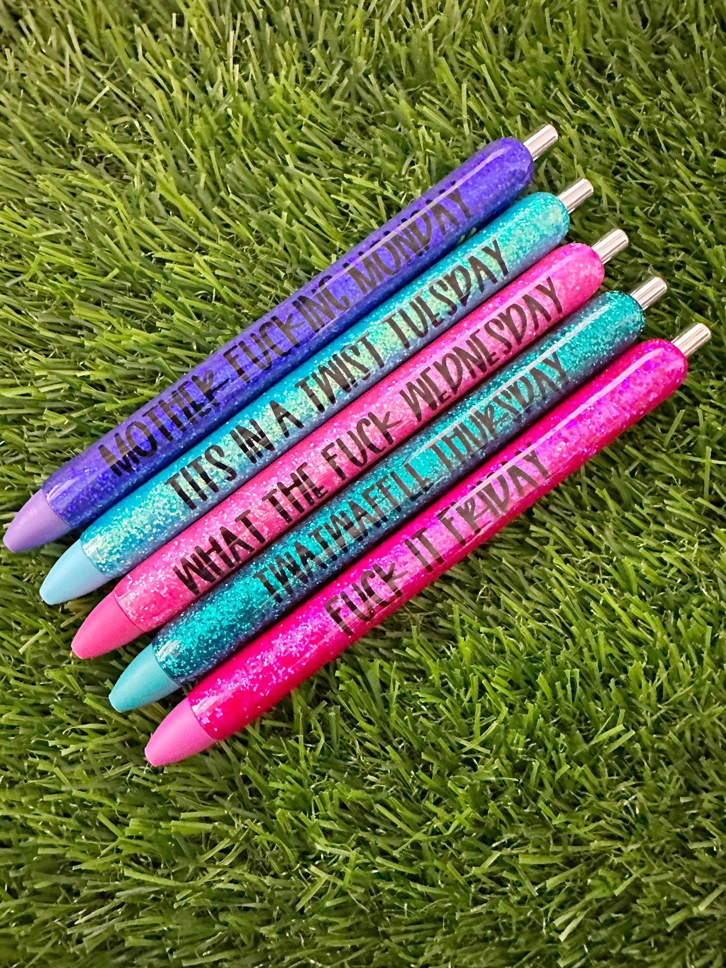 *Ready to Ship* Daily Curse Word Glitter Pen Bundle COLORED Ink