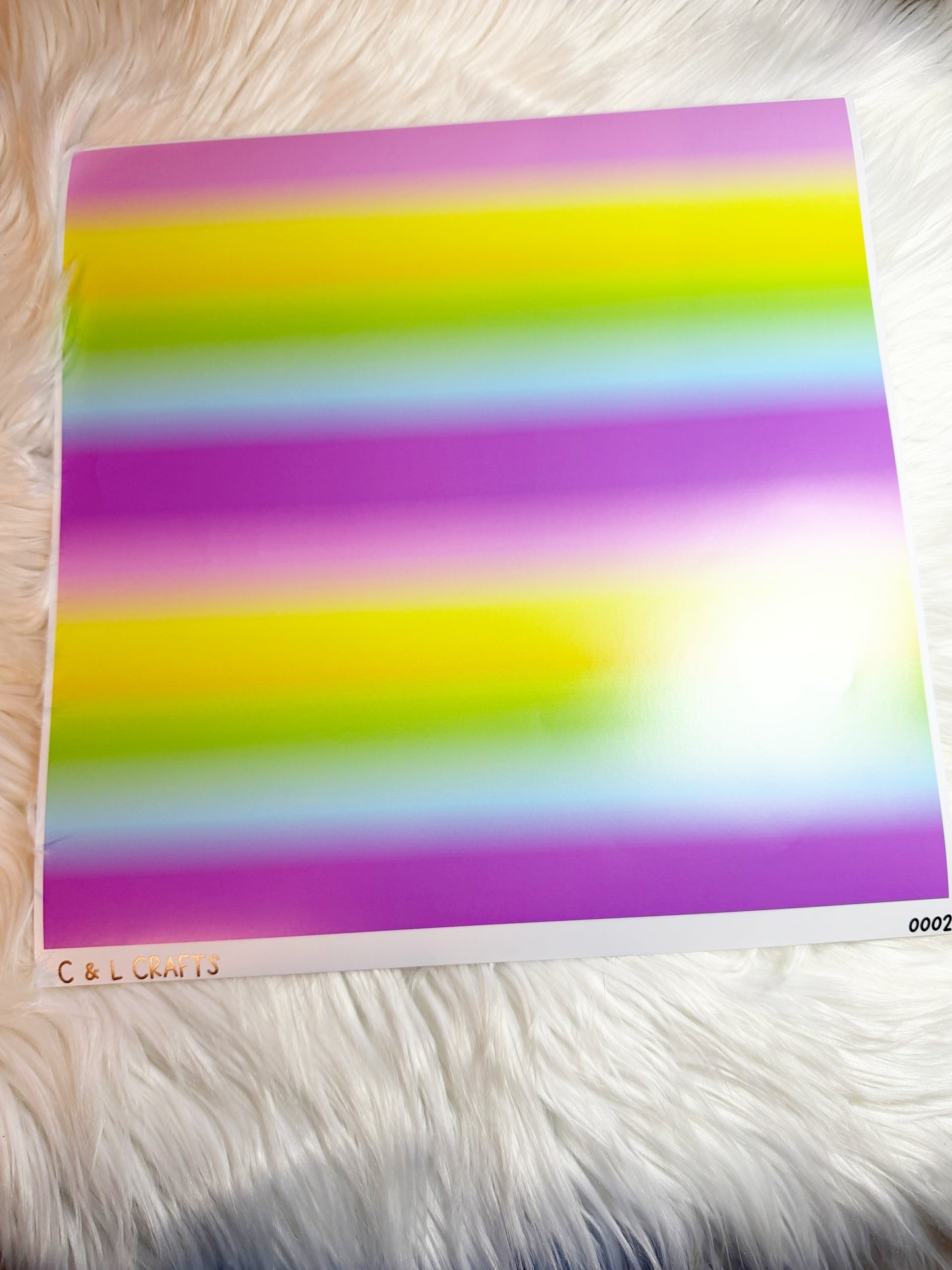 Pastel Rainbow - Printed Vinyl Sheet Semi-Gloss-  12" x 12"
