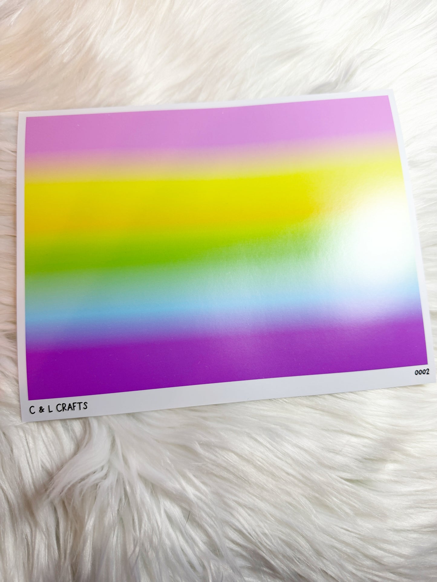 Pastel Rainbow - Printed Vinyl Sheet Semi-Gloss-  6" x 8"