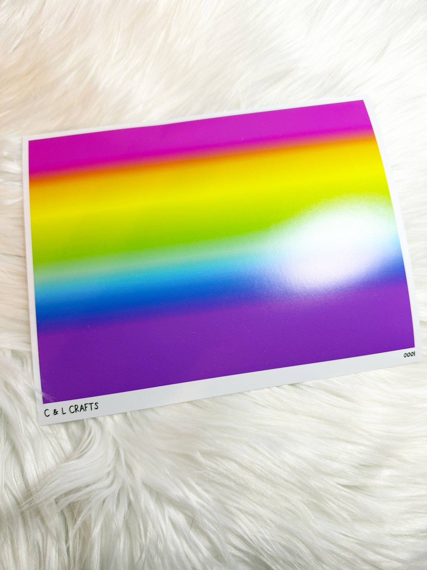 Neon Rainbow - Printed Vinyl Sheet Semi-Gloss-  6" x 8"