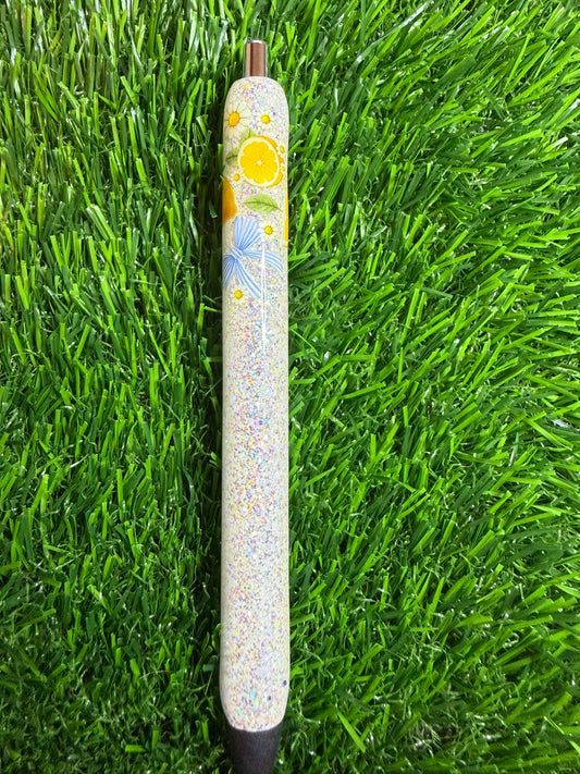 Lemon Ribbon Glitter Pen