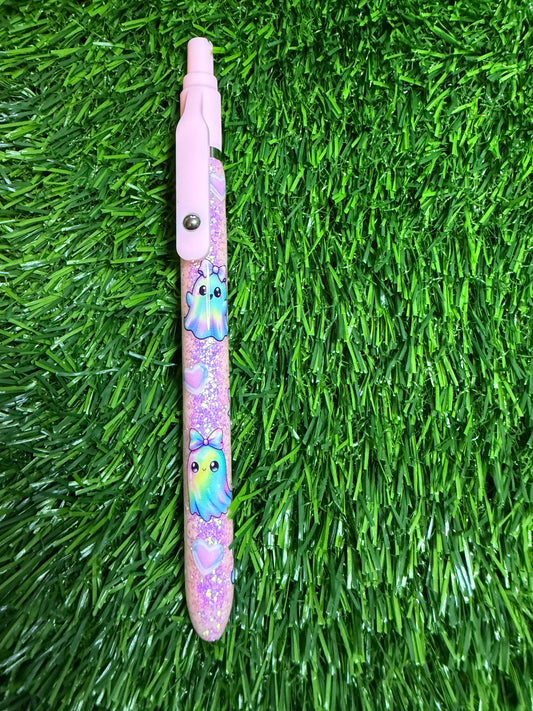 Ghost and Stars Clip Glitter Pen