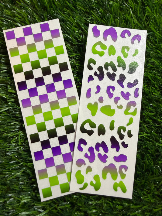 Purple Green Black Checker & Leopard Designs - Ready to Apply Vinyl Pen Wrap (Copy)
