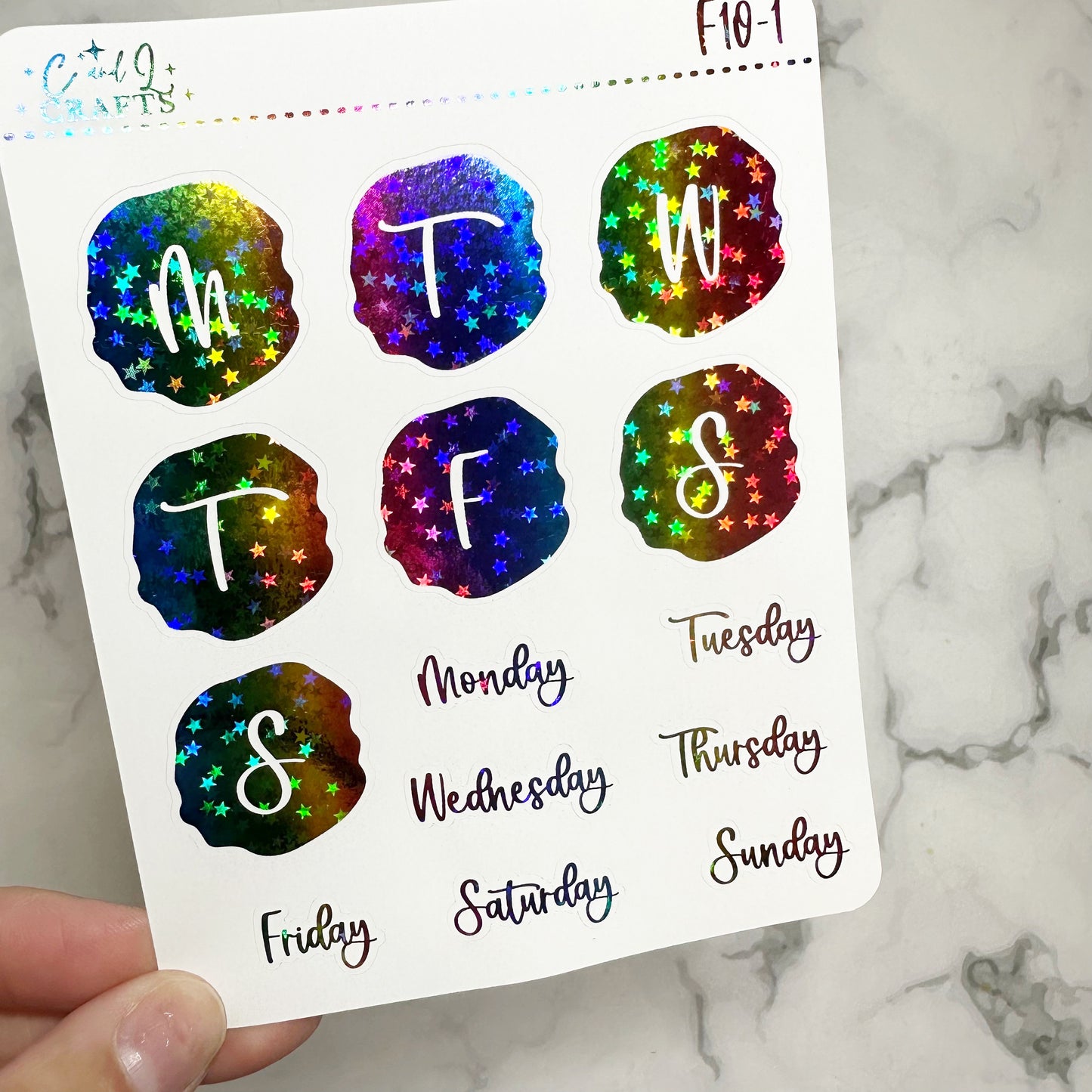 Font 10 Foil Stickers