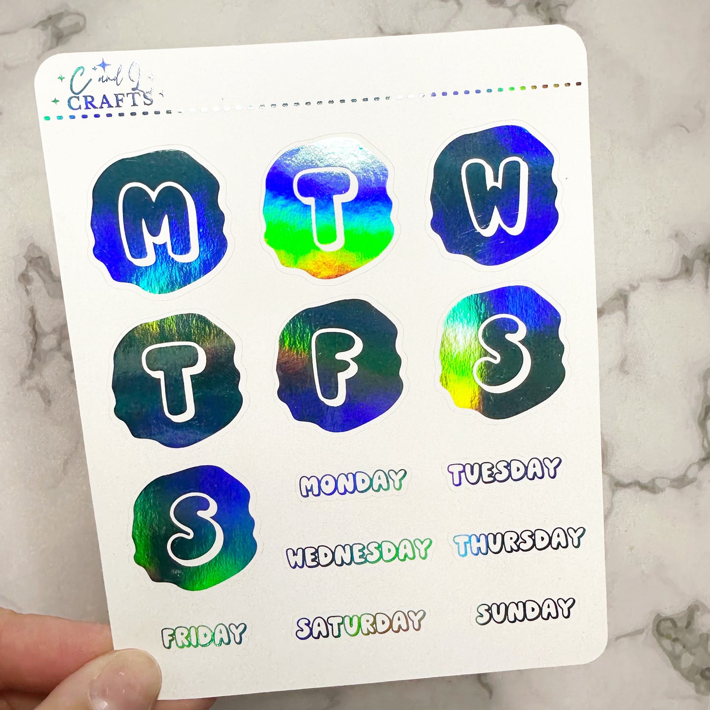 Bubble Font Foil Stickers