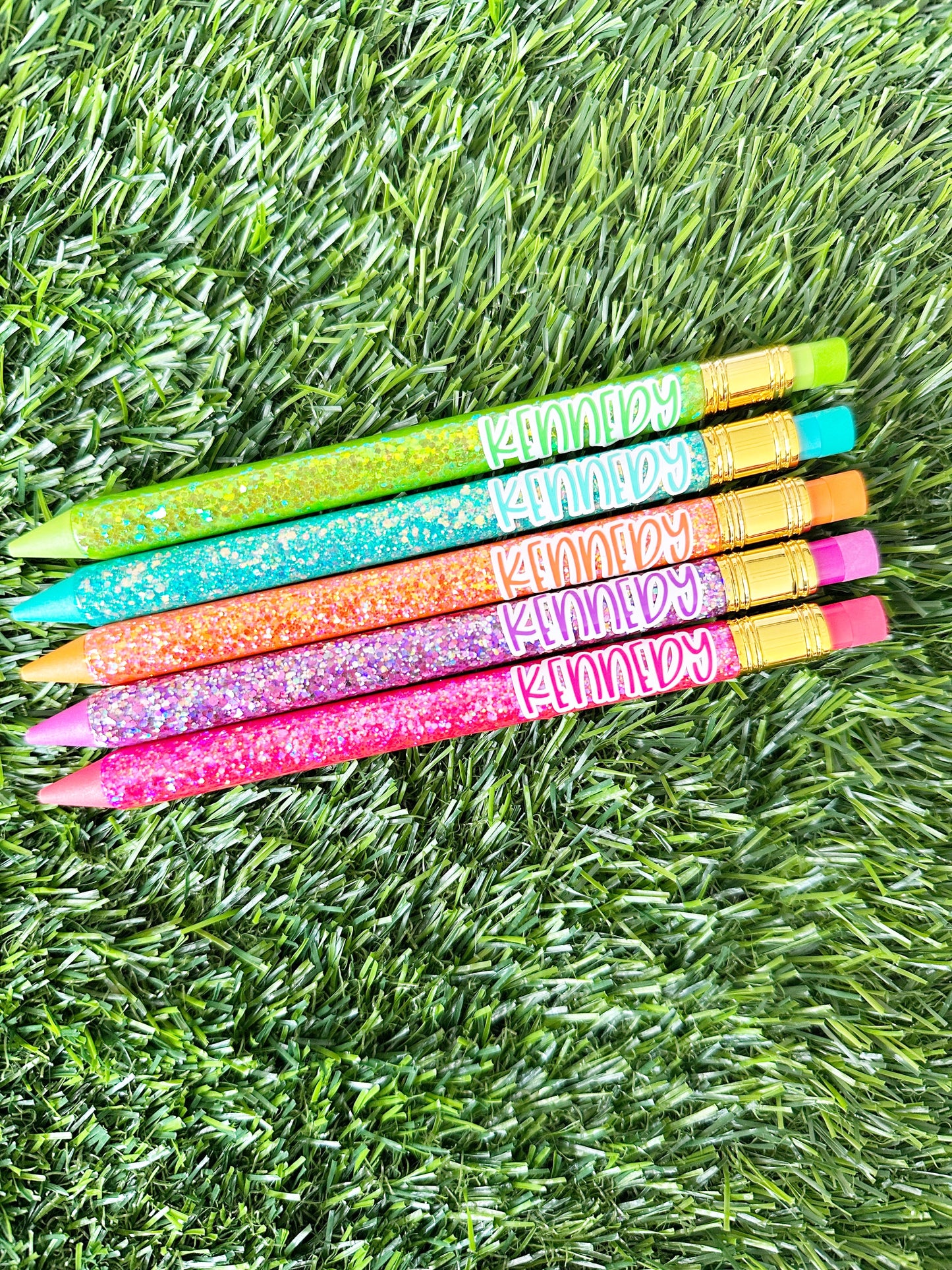 Glittered #2 Pencils with CUSTOM NAME 2026 Version