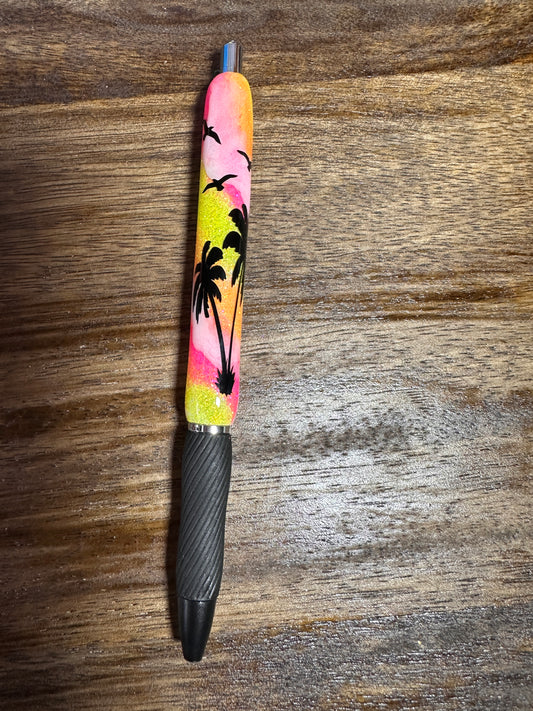 Palm Tree Swirl S-Gel Glitter Pen