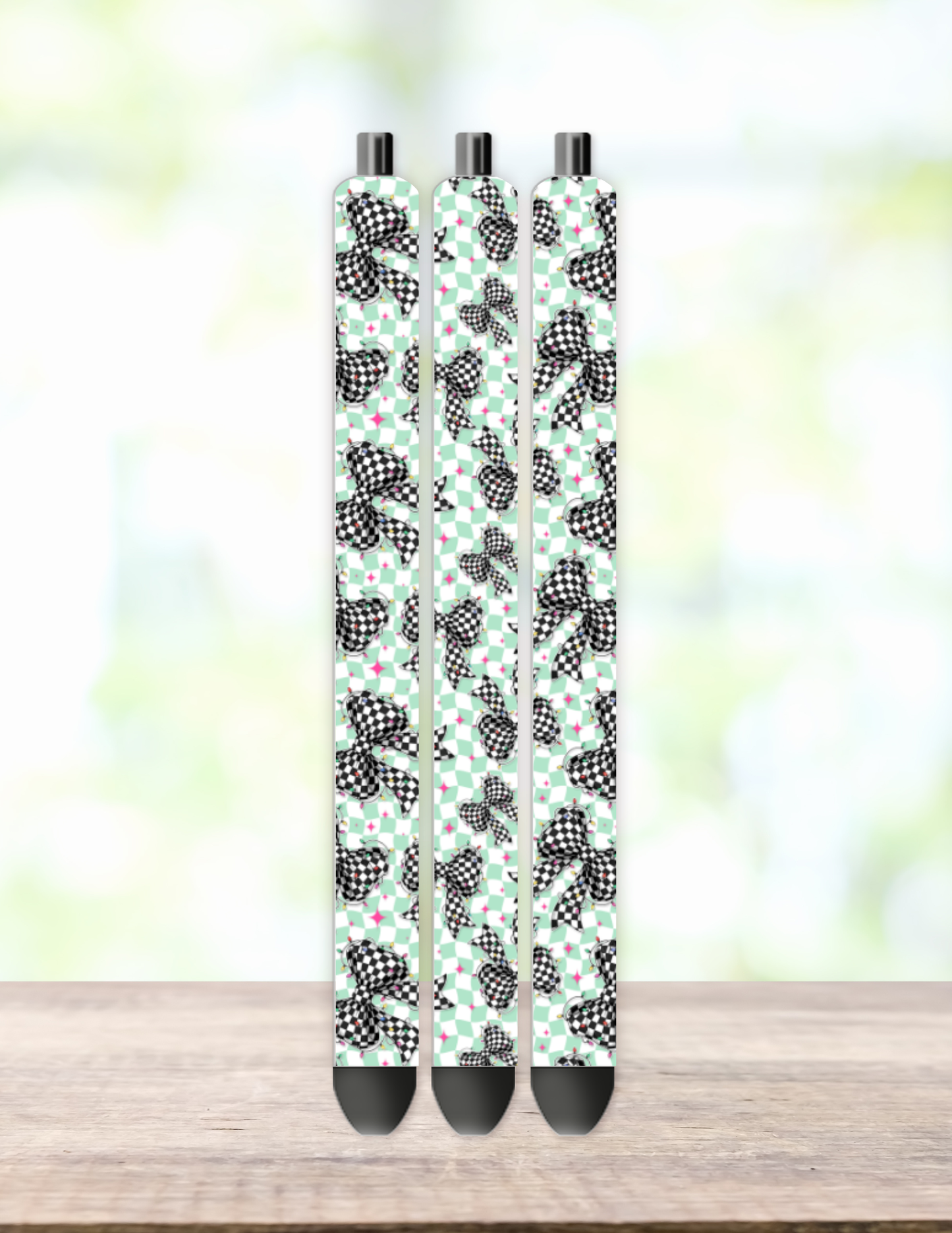Christmas Light Bow Checker Pen Wrap