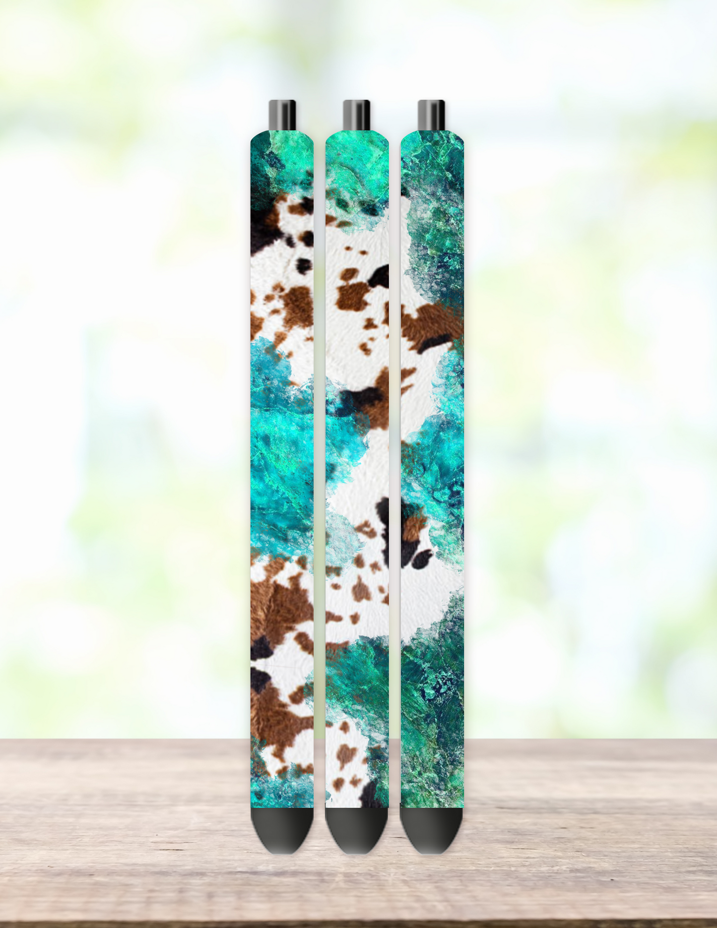Turquoise Cow Print Pen Wrap