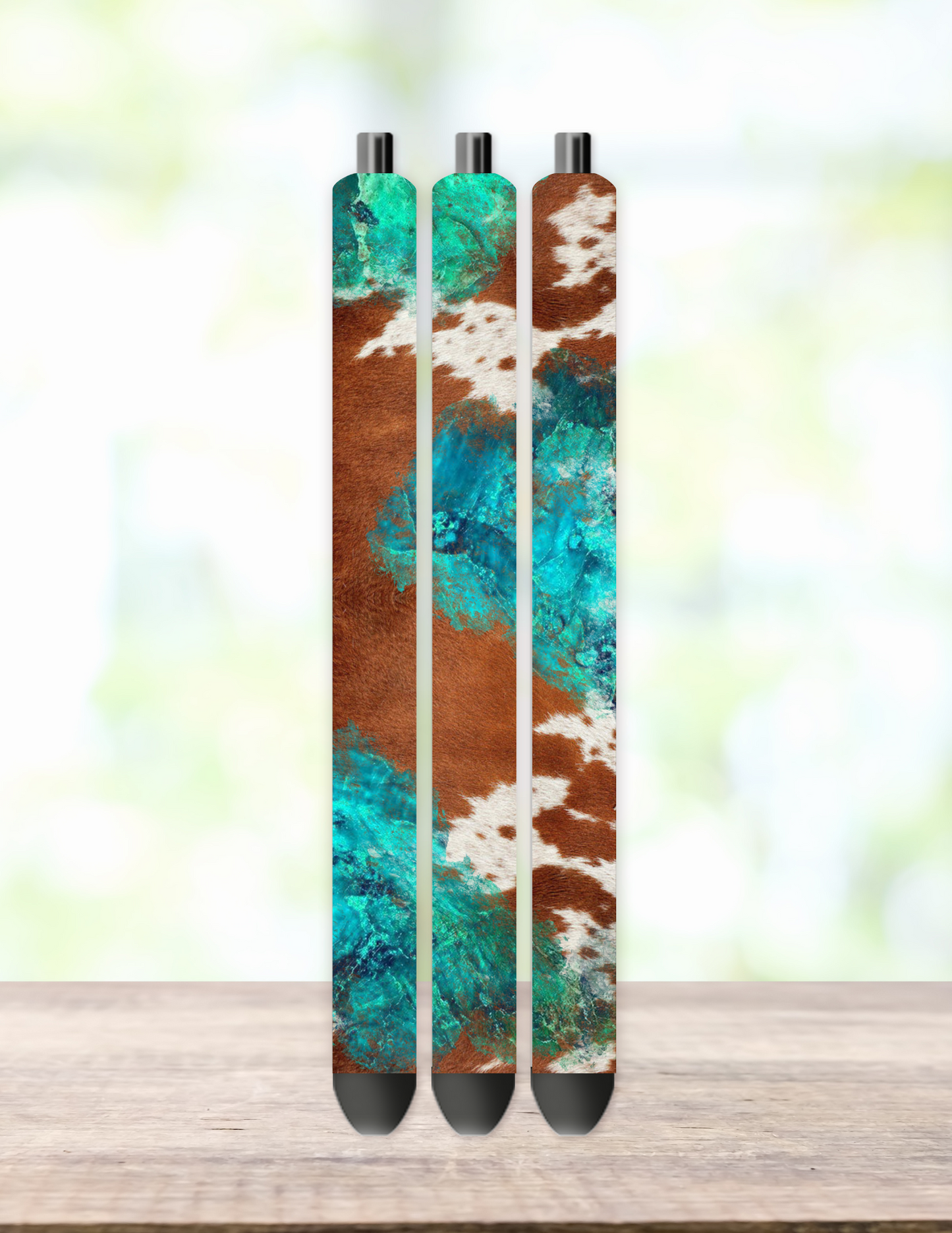 Turquoise Cow Print Pen Wrap
