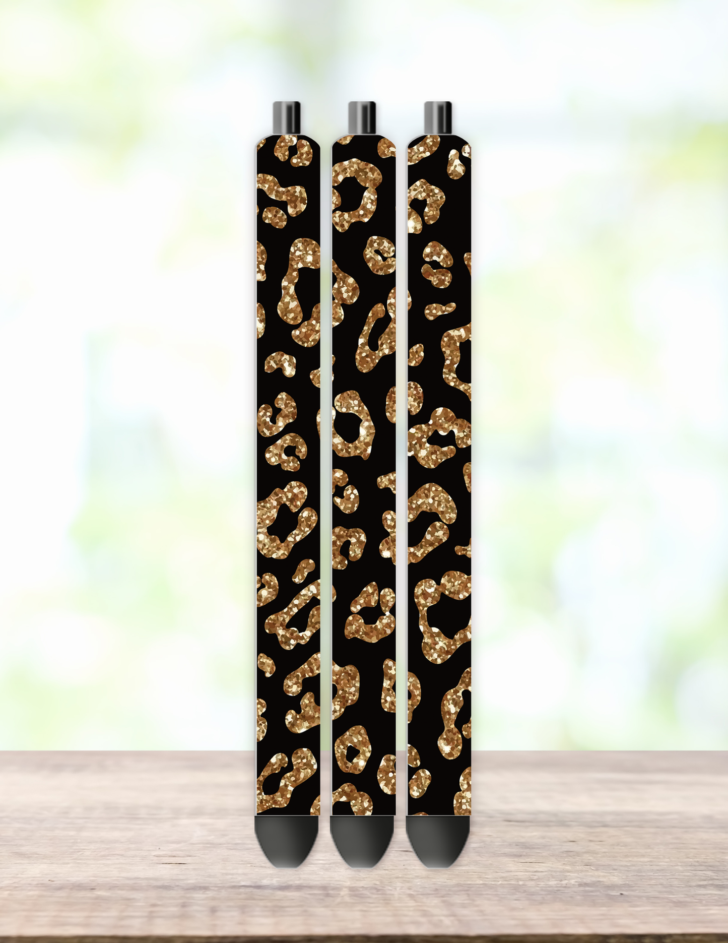 Black and Gold Leopard Pen Wrap