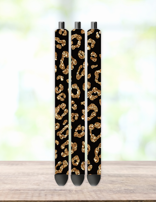 Black and Gold Leopard Pen Wrap