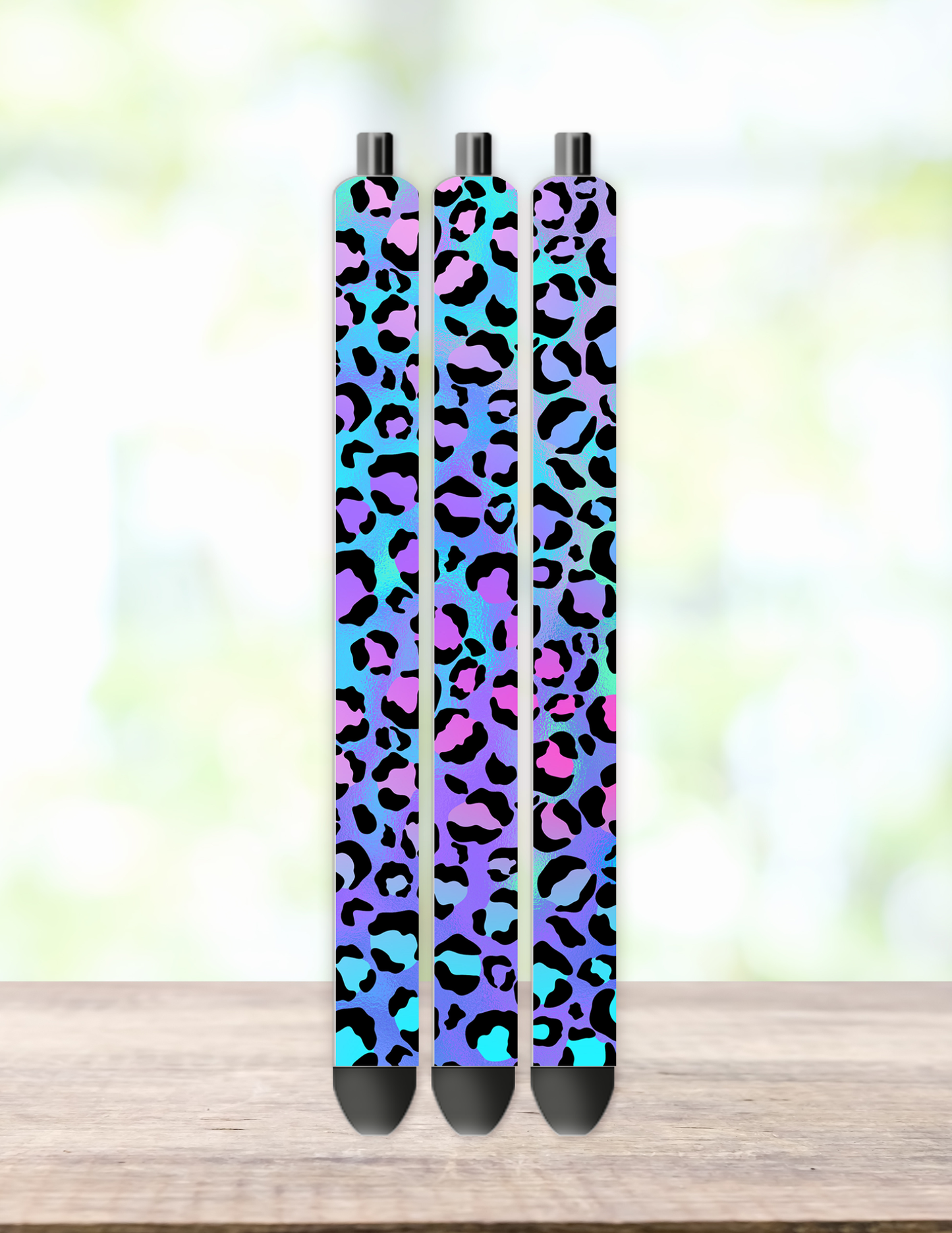 Purple and Blue Leopard Pen Wrap