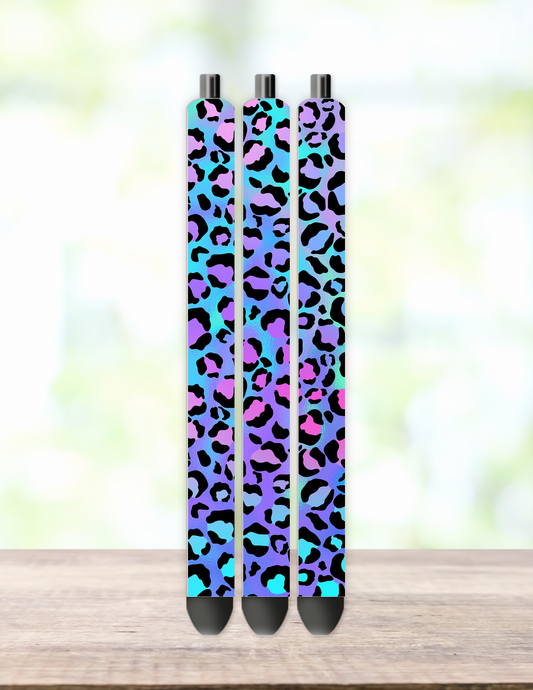 Purple and Blue Leopard Pen Wrap