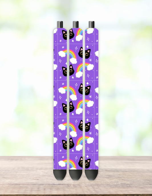 Black Cat Rainbow Pen Wrap