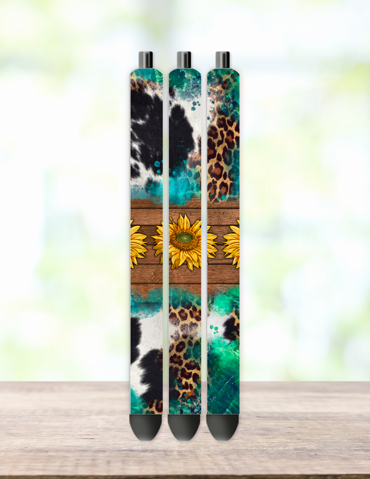 Sunflowers and Cow Print Pen Wrap