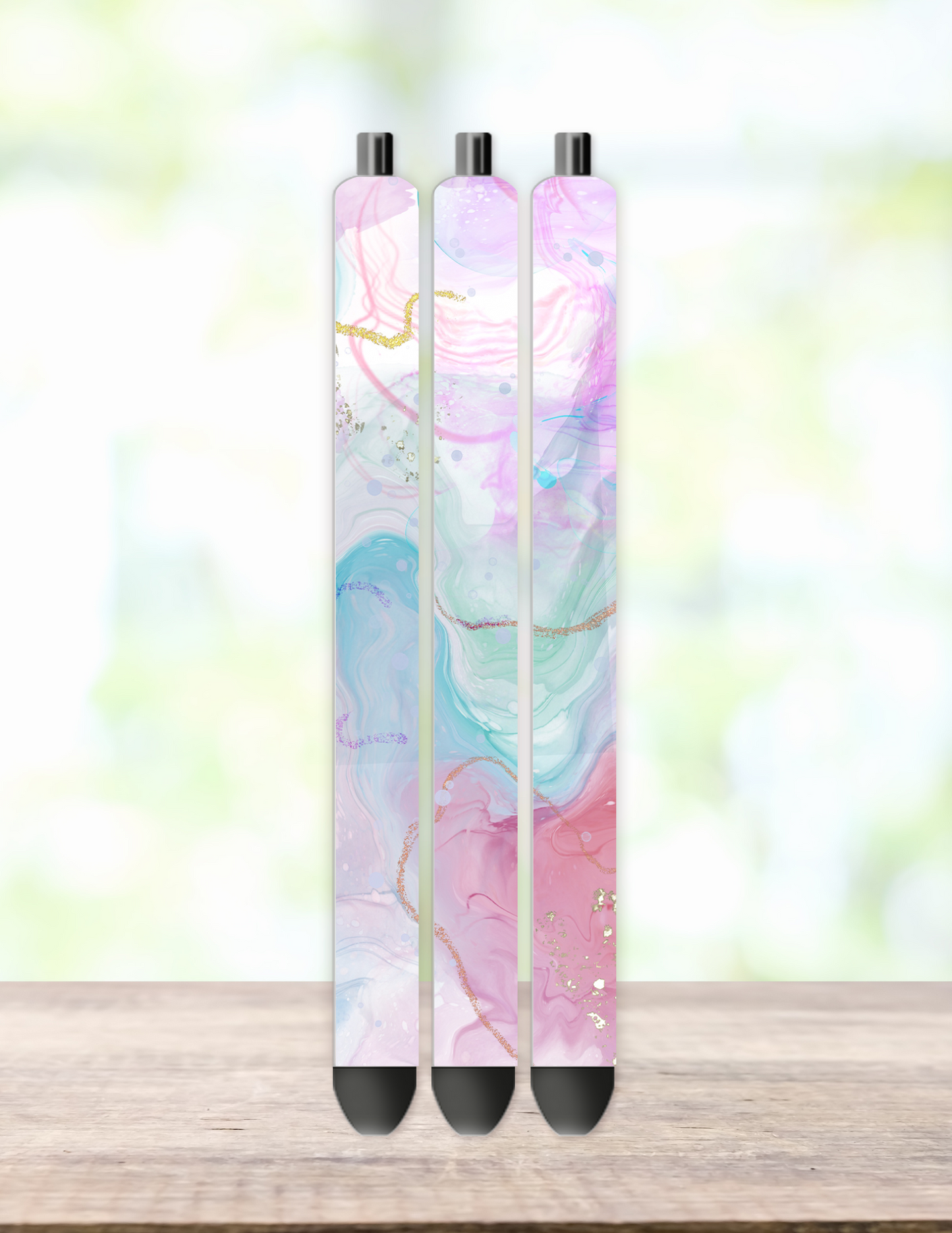 Pastel Watercolor Glitter Pen Wrap