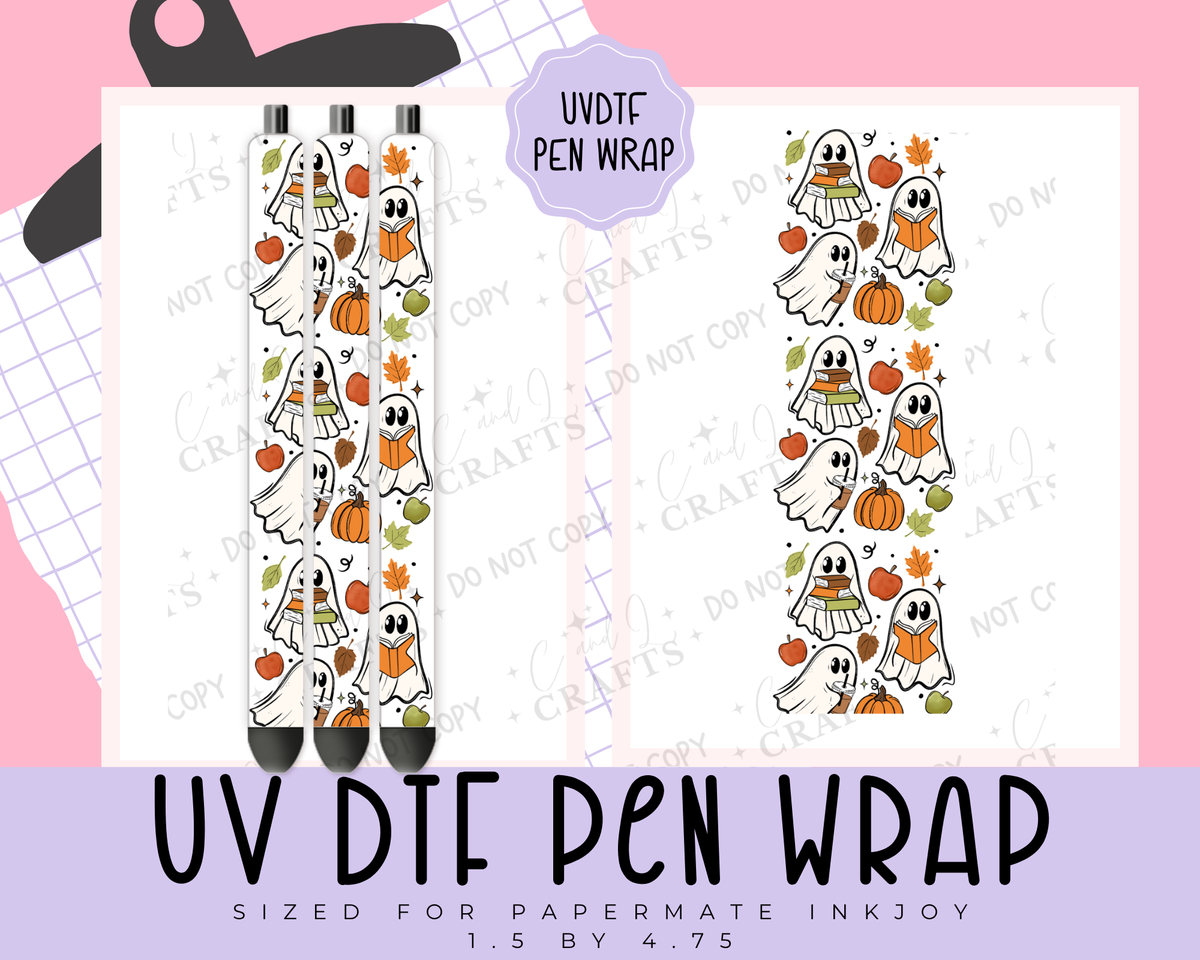 Fall/Autumn Ghosty  UVDTF WRAP for Pens