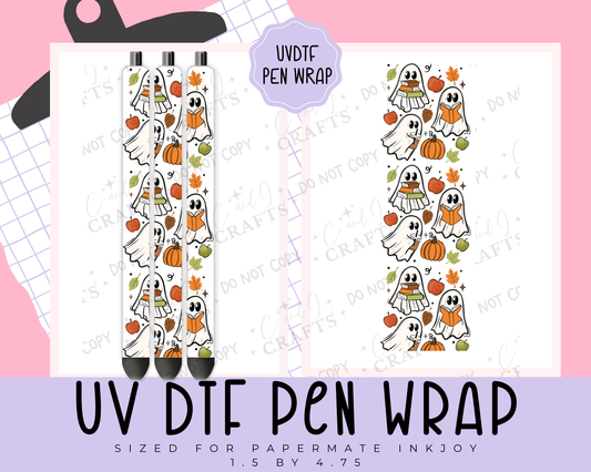 Fall/Autumn Ghosty  UVDTF WRAP for Pens
