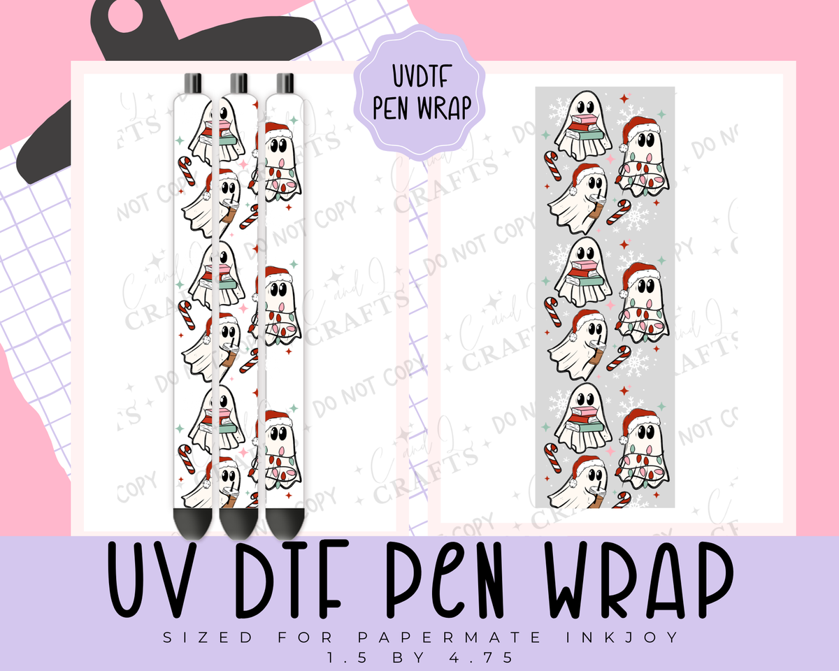 Christmas Ghosty  UVDTF WRAP for Pens