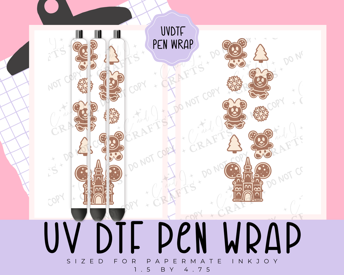 Gingerbread Mouse UVDTF WRAP for Pens