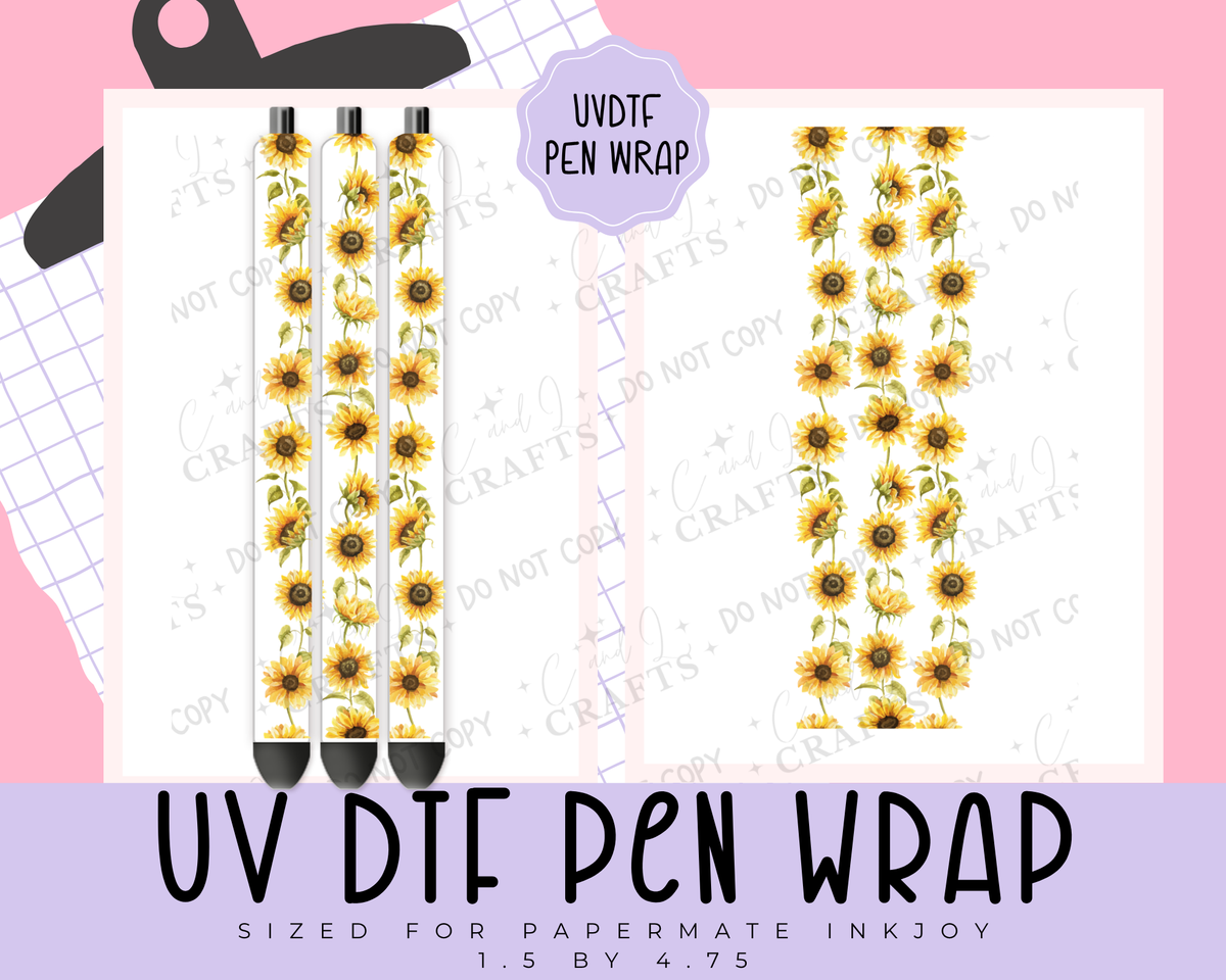 Sunflower Full Coverage UVDTF WRAP for Pens