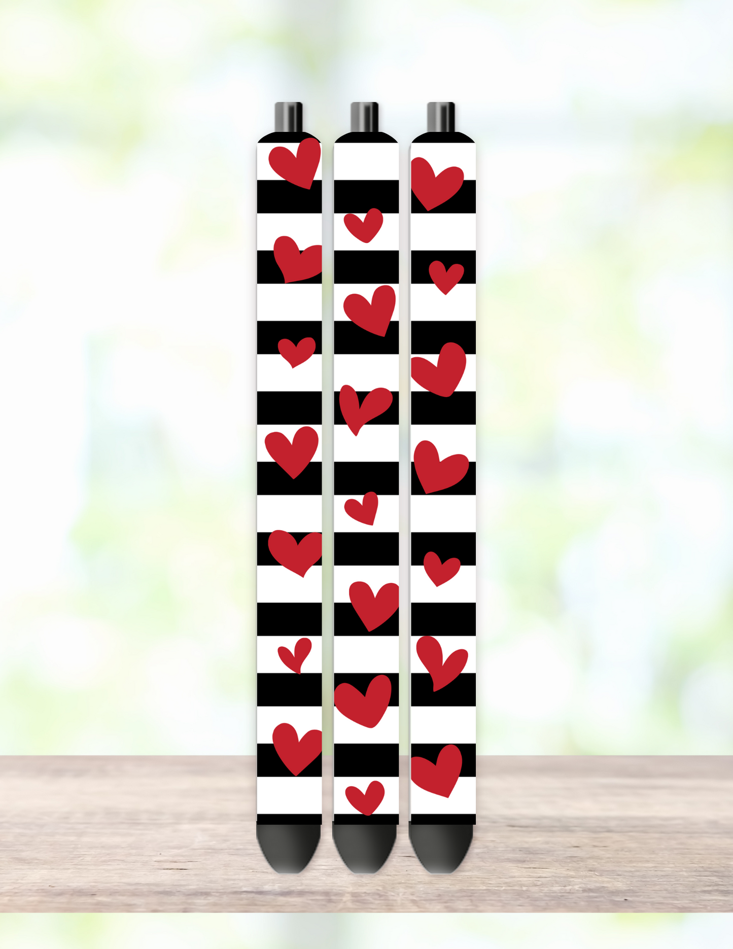 Black and White Stripe Heart Wrap