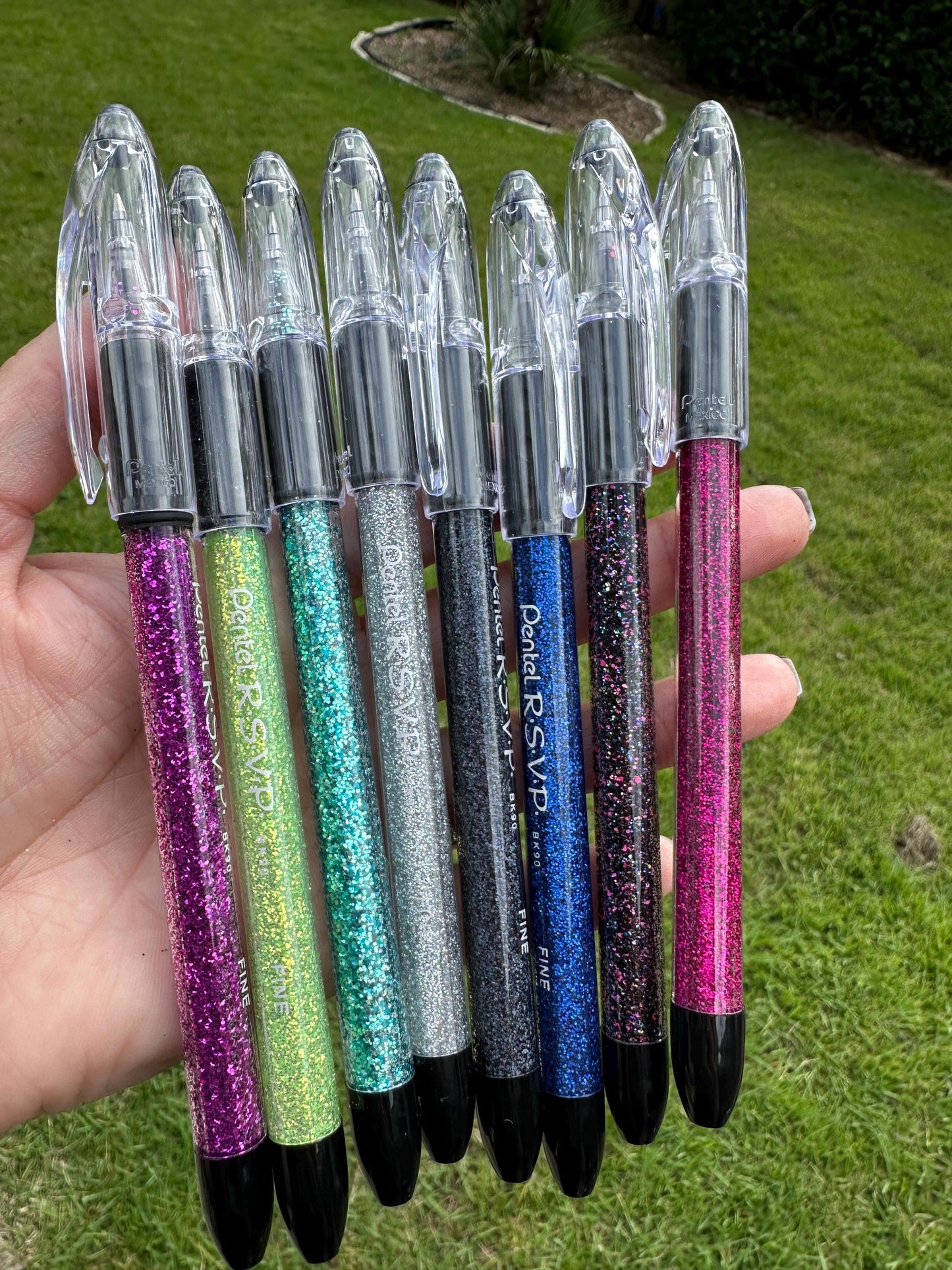 Glitter Pentel RSVP Pen | Teacher Gift | Planner Pen | Fine Point Black Ink | Custom Sparkle Pen