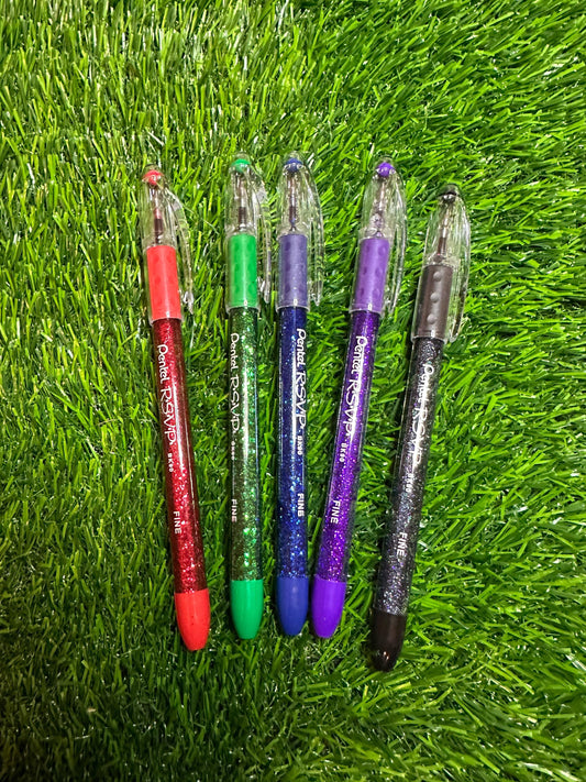 Glitter Pentel RSVP Pen | Teacher Gift | Planner Pen | Fine Point Colored Ink | Custom Sparkle Pen