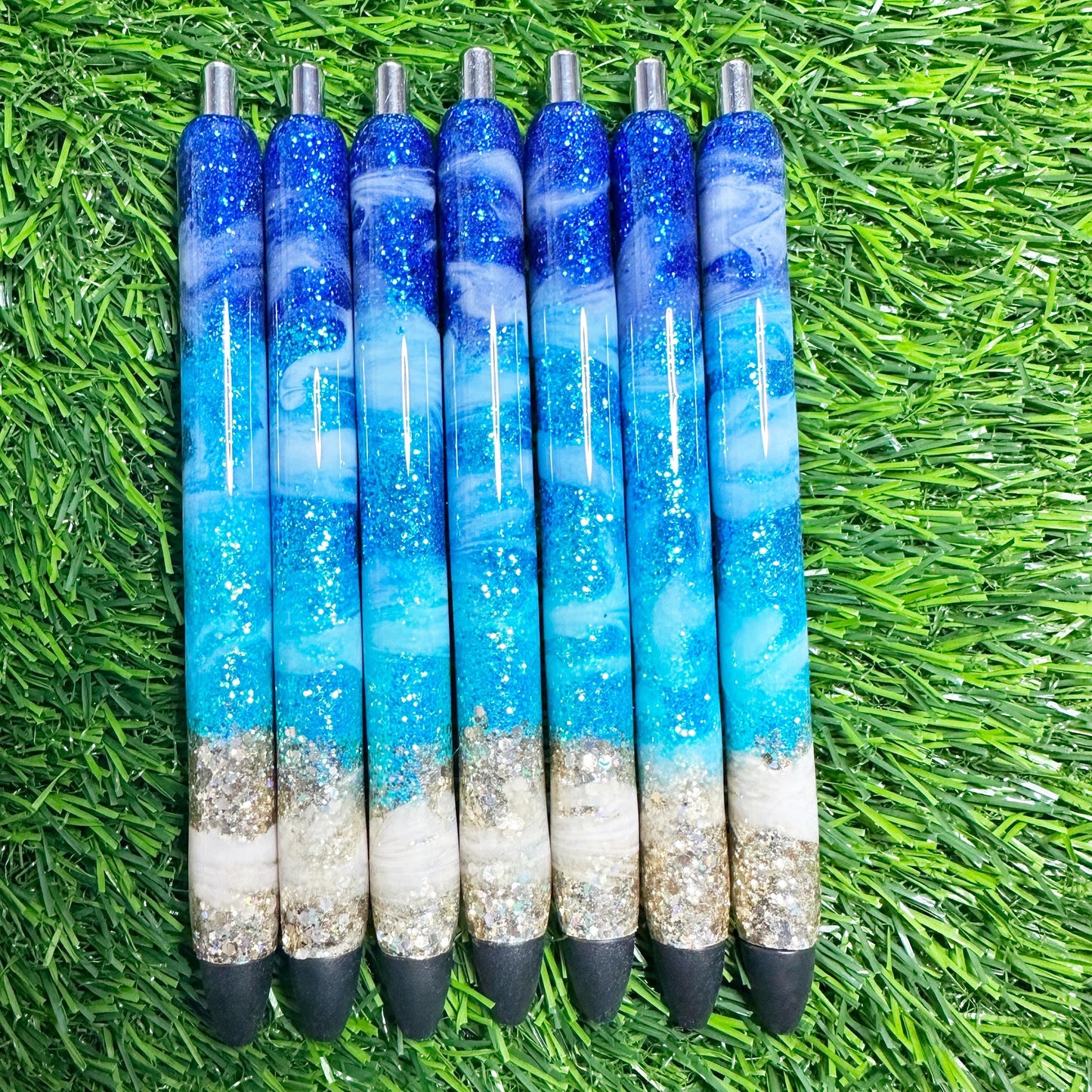 Beach Glitter InkJoy Pen Set | Black Ink | Personalized Teacher Gift | Planner Accessories
