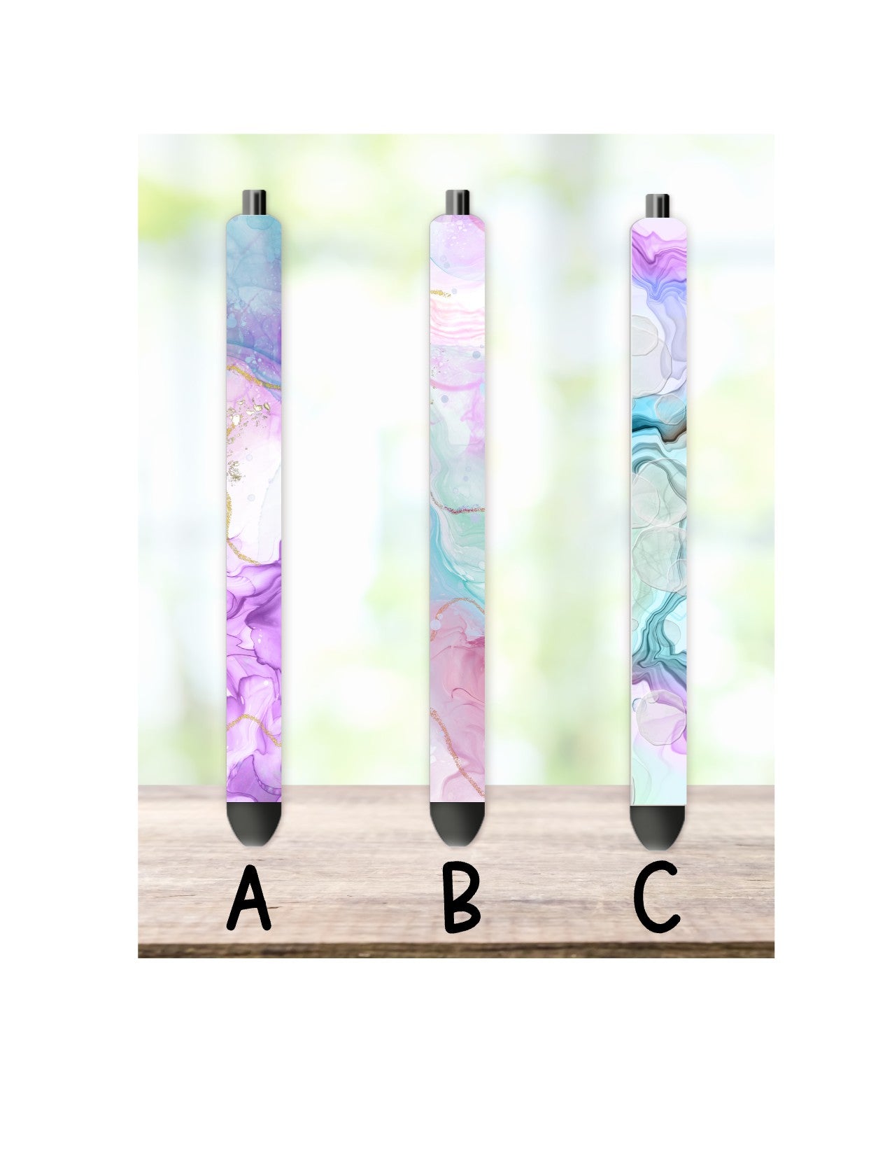 Pastel Watercolor Glitter Pen Wrap