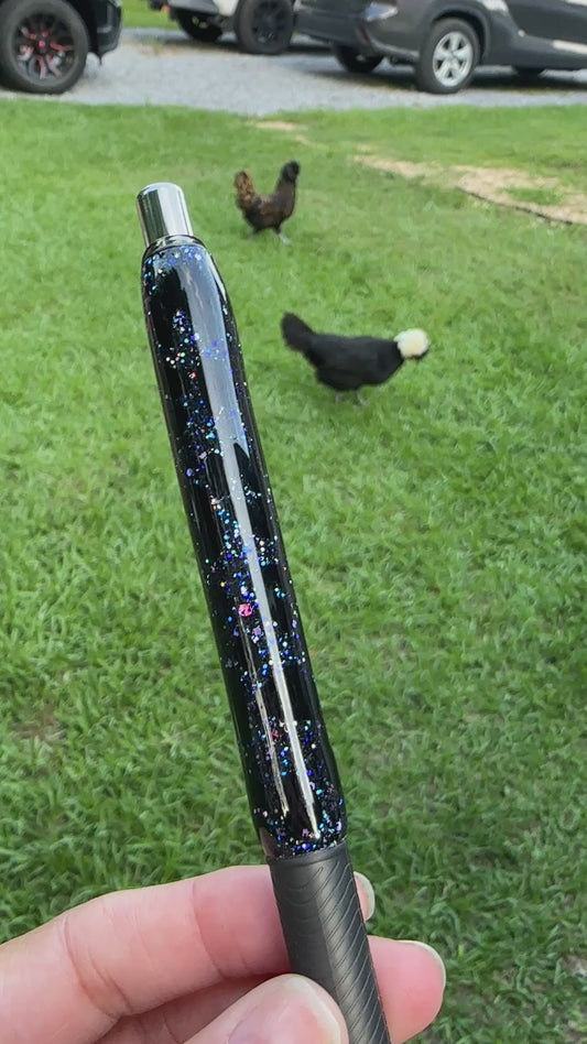That Girl with Black Leopard Glitter Pen