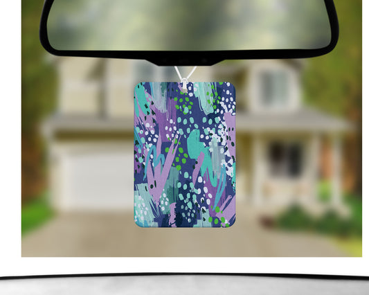 Teal and Purple Abstract  // Car Air Freshener