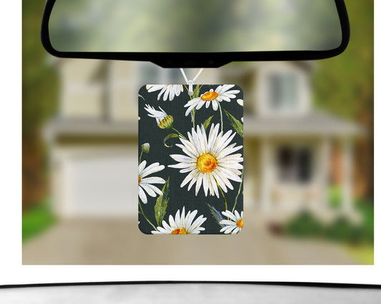 Daisy Flower Dark Background // Car Air Freshener