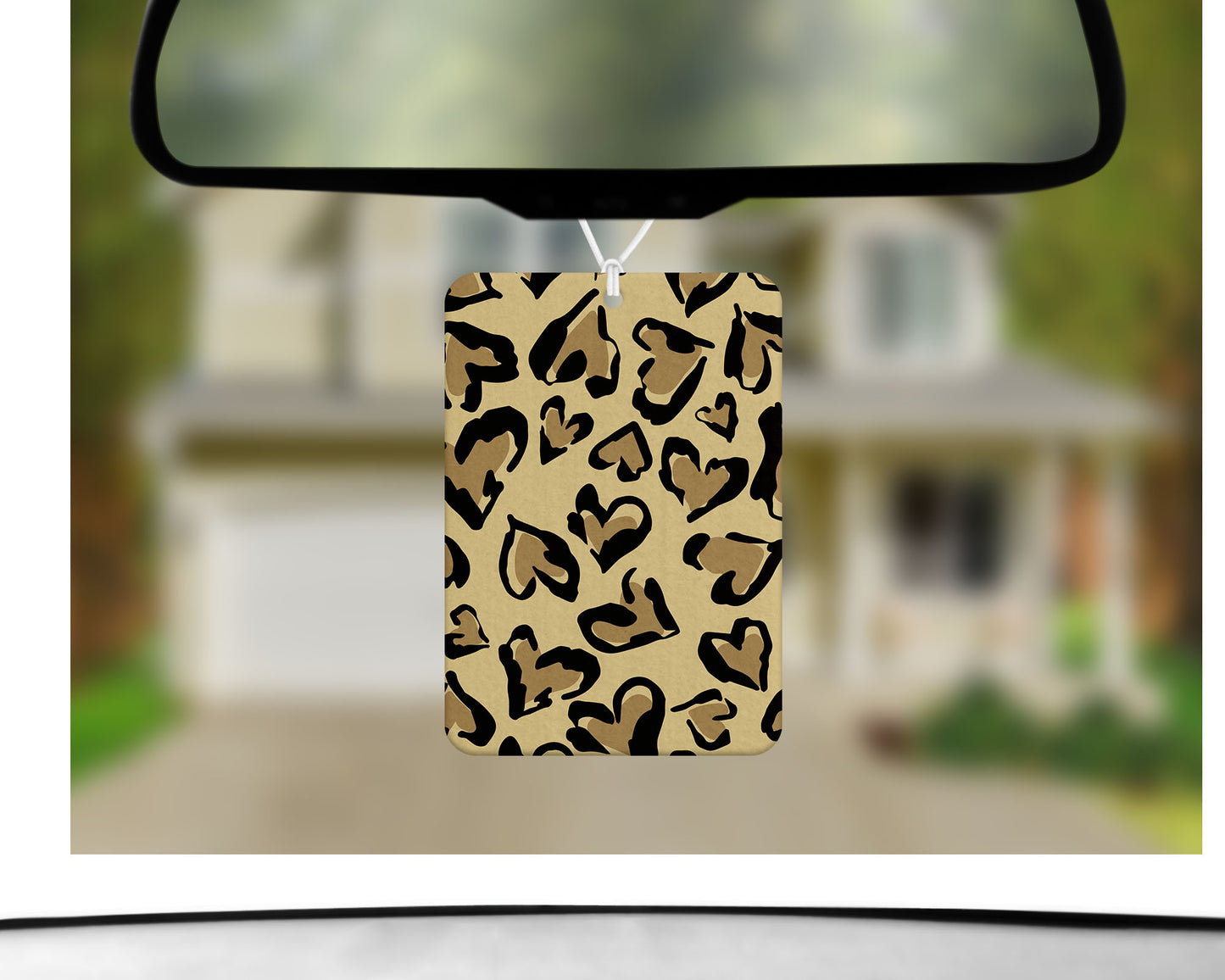 Leopard Hearts // Car Air Freshener